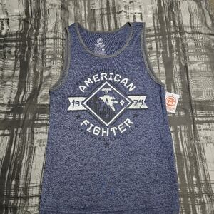 American Fighter Blue White Heathered Tank Top